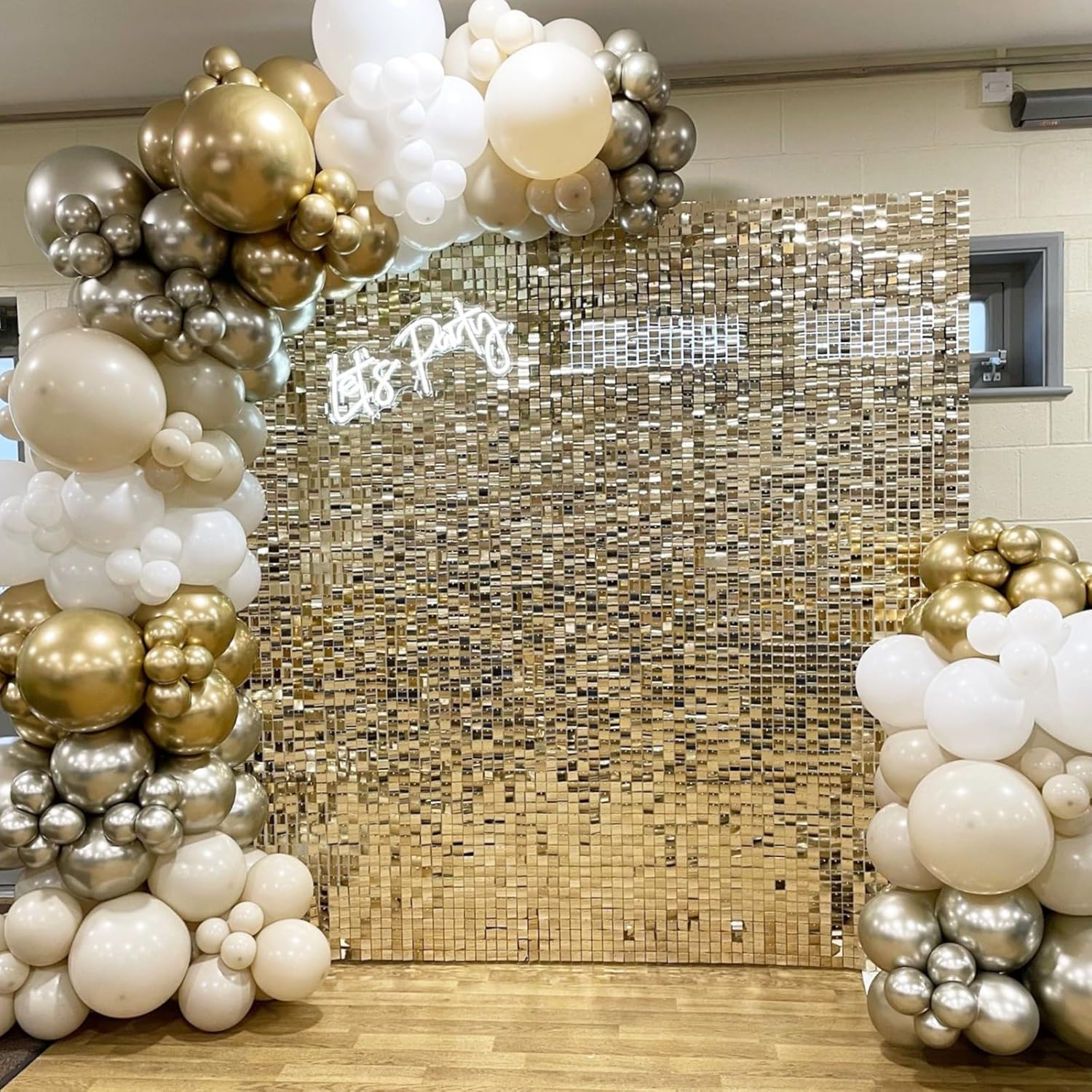 Pvc Panel Background - 12 szt. Złote, błyszczące panele ścienne