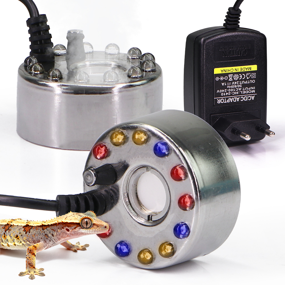 Terrarium Fogger Ultrasonic - Ultradźwiękowy wytwornik mgły z kolorowymi światłami