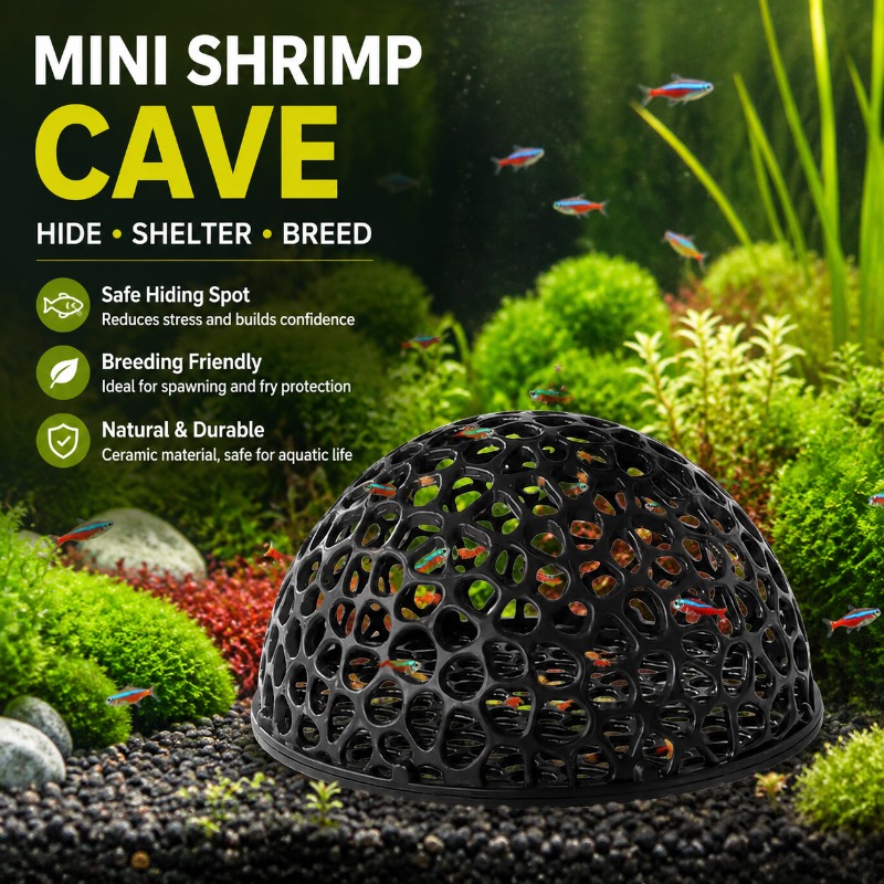 Hide Cave Ceramic - Mini Porowata Ceramiczna Jaskinia dla Krewetek,