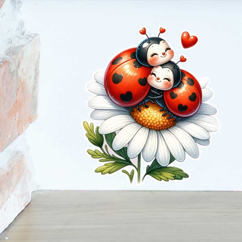 Pvc Panel Background - Urocze naklejki ścienne z biedronkami do