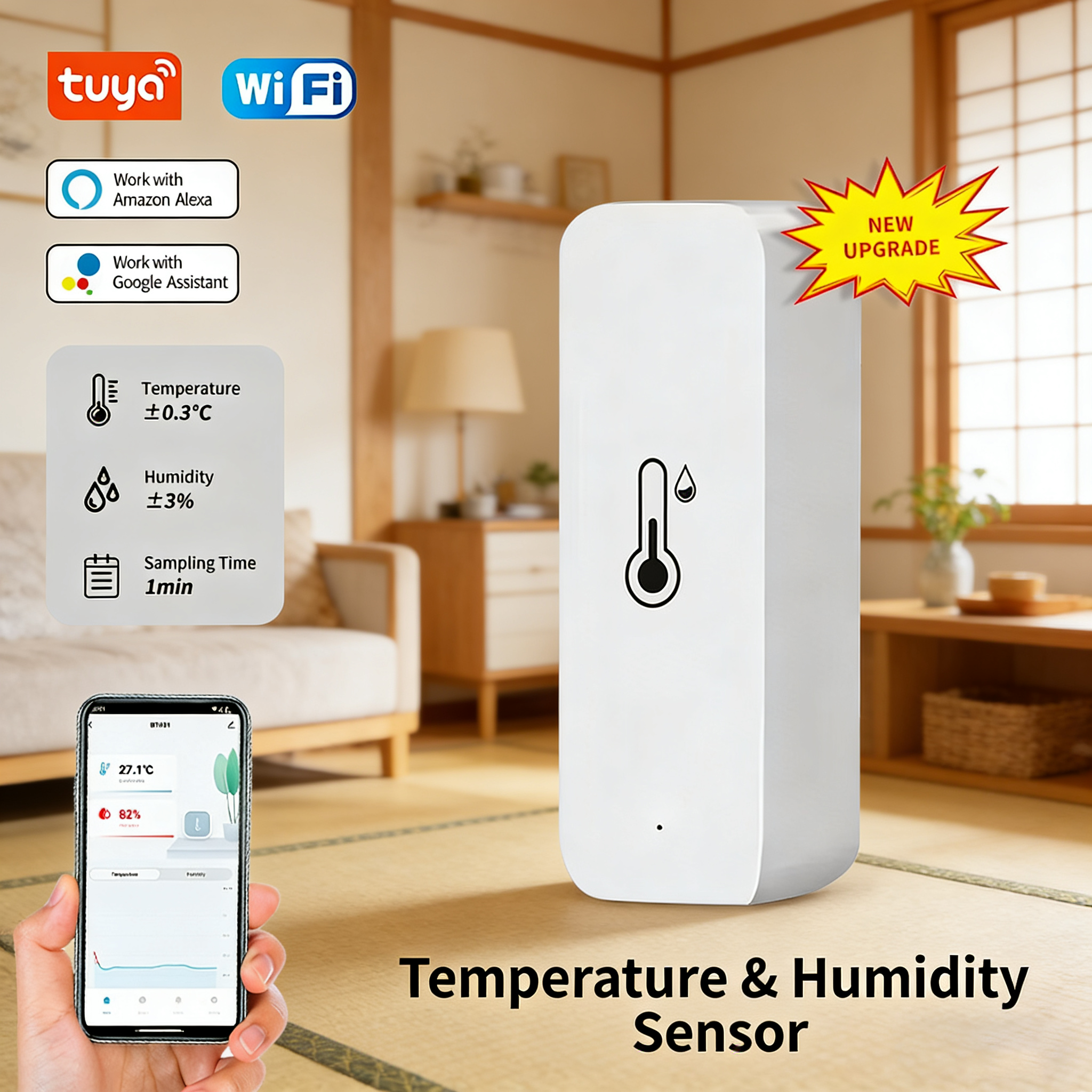 Digital Hygrometer Probe - Inteligentny czujnik temperatury i wilgotności Tuya