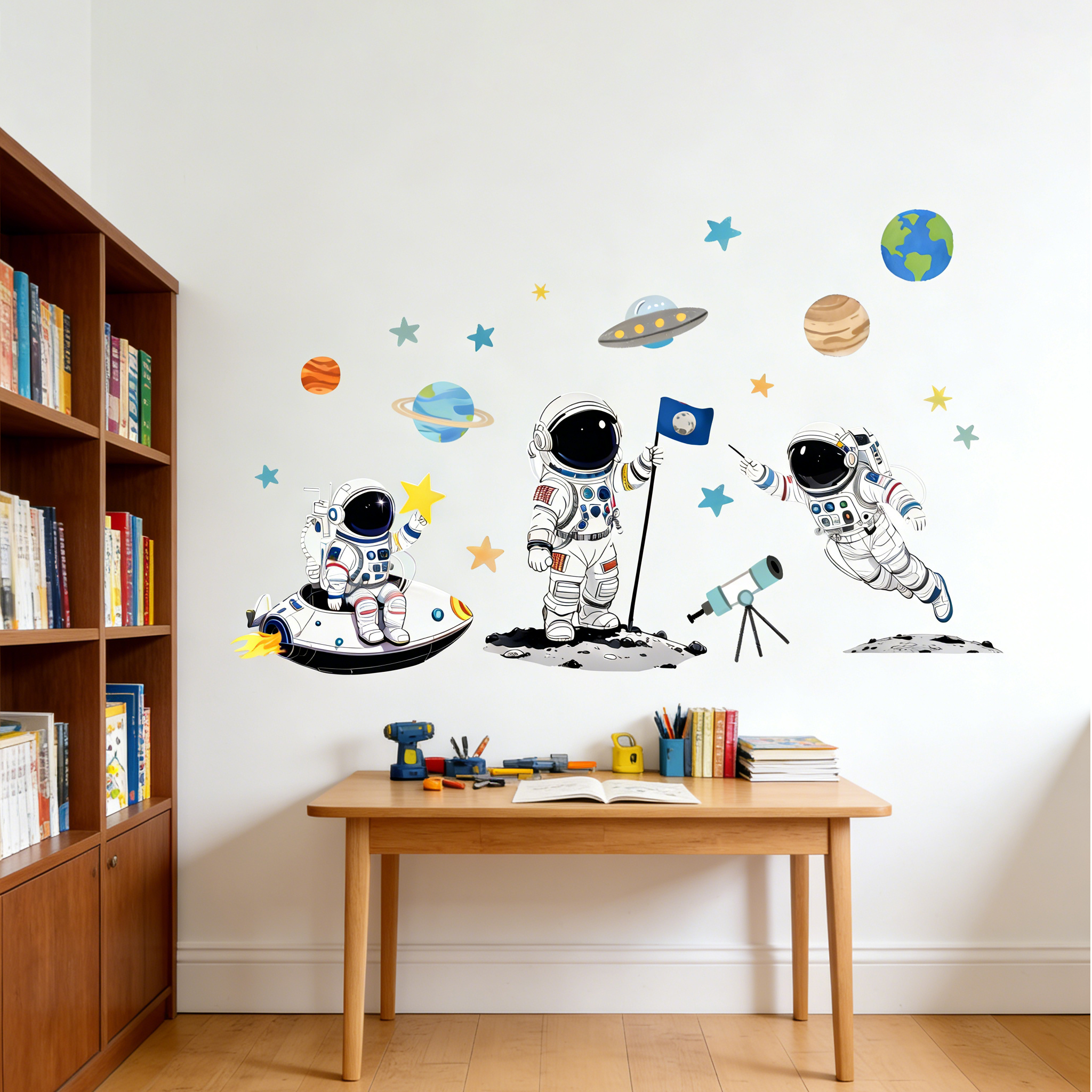 Pvc Panel Background - Dziecięce naklejki ścienne z motywem kosmosu