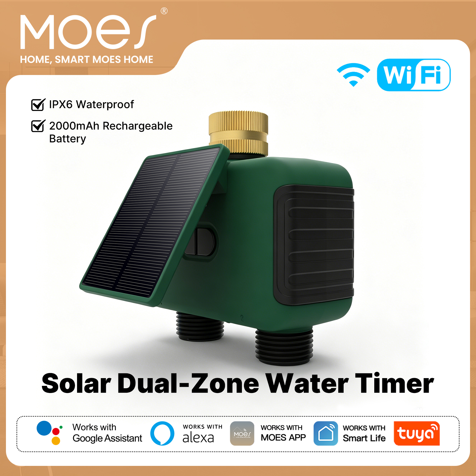 Timer Dual Outlet - MOES Tuya WiFi Inteligentny Sterownik Zraszaczy