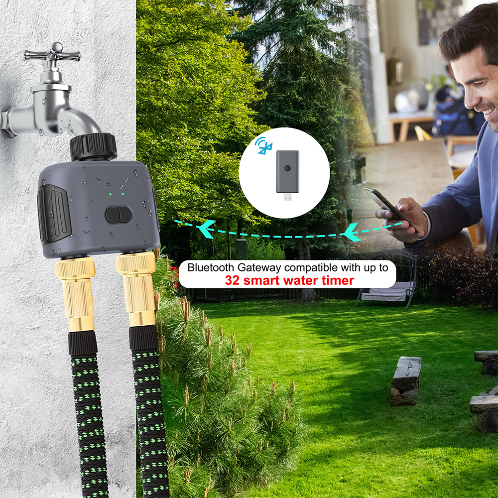 Timer Dual Outlet - 2-gniazdowe inteligentne programatory nawadniania ogrodu Tuya,