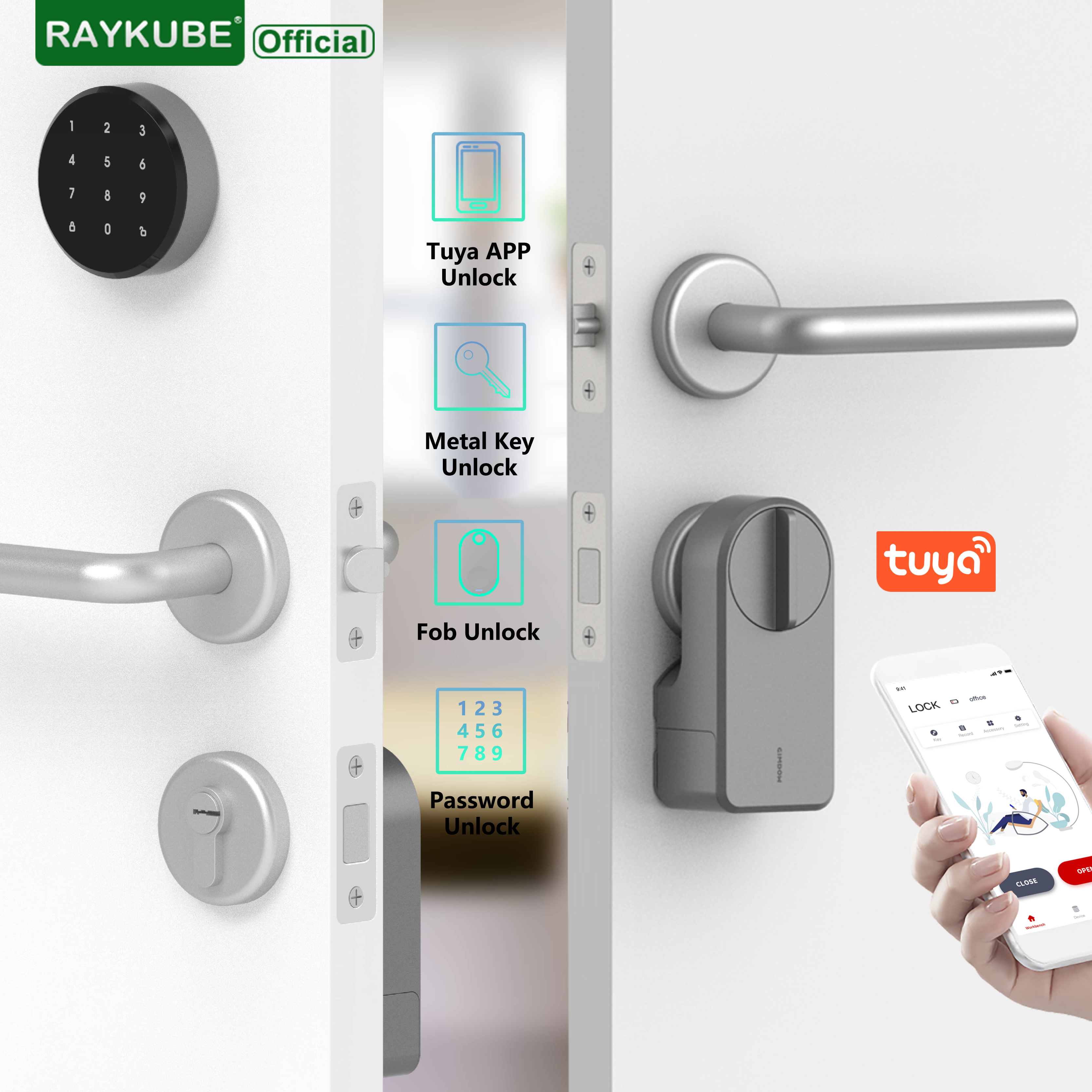 RAYKUBE A1 Pro Tuya BEL inteli – Glass Door Hinge recenzja i cena