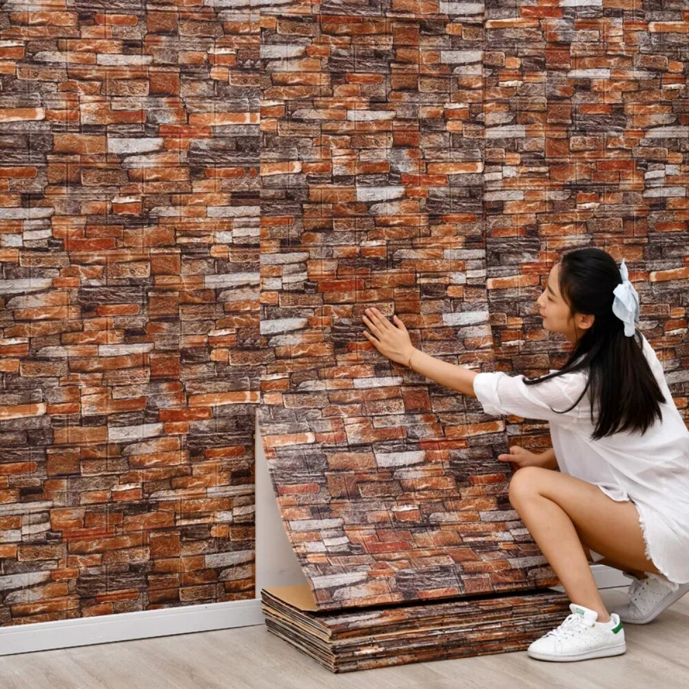 70cm * 1m 3D wzór cegły panele – Pvc Panel Background recenzja i cena