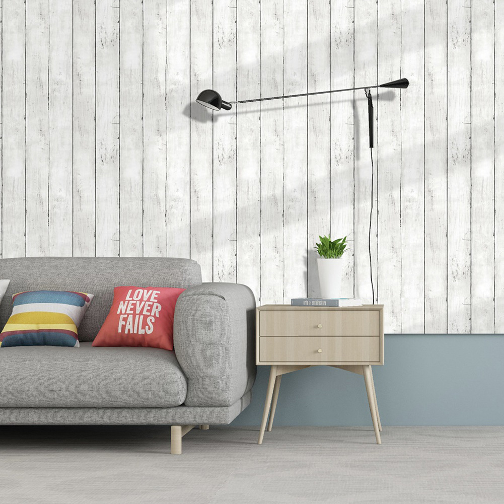 Retro Biała Tapeta Wzór Drewna – Pvc Panel Background recenzja i cena