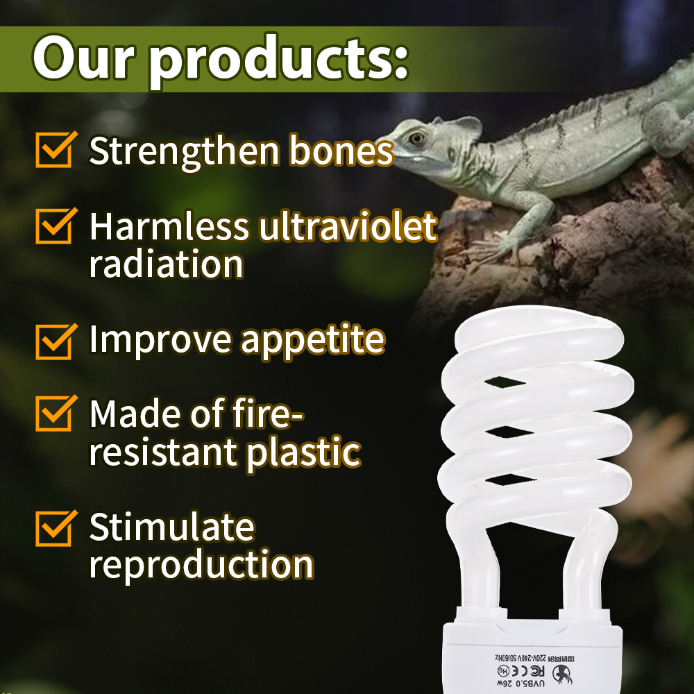 Lampa dla zwierząt 26W, lampa  – Calcium Powder Reptile recenzja i cena
