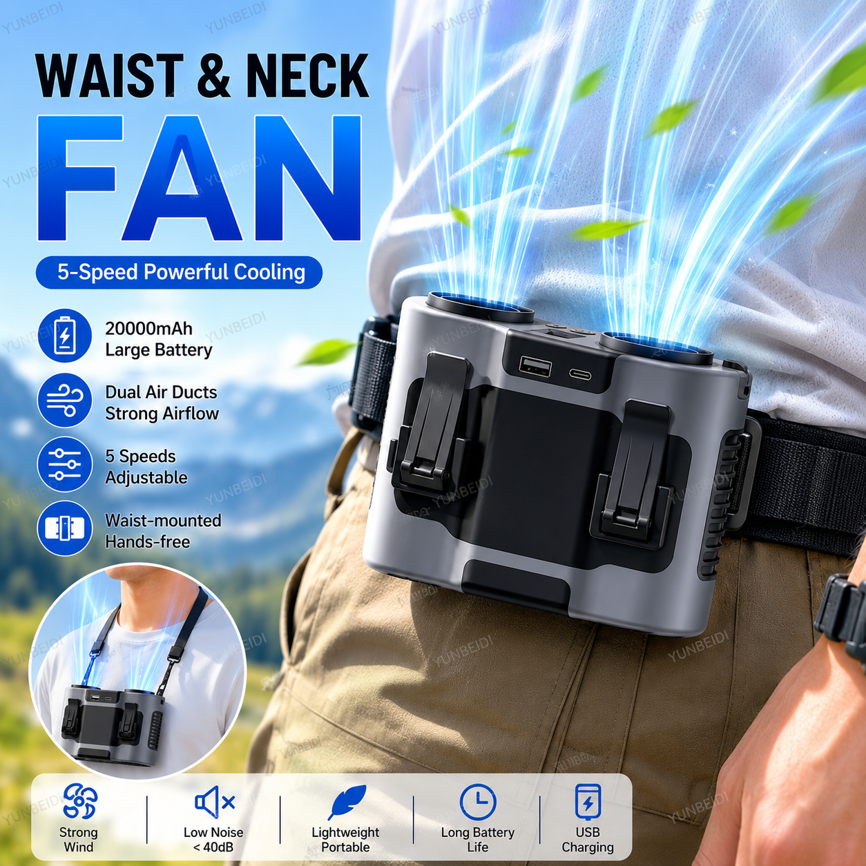 Przenośny wentylator do klipsu – Timer Dual Outlet recenzja i cena